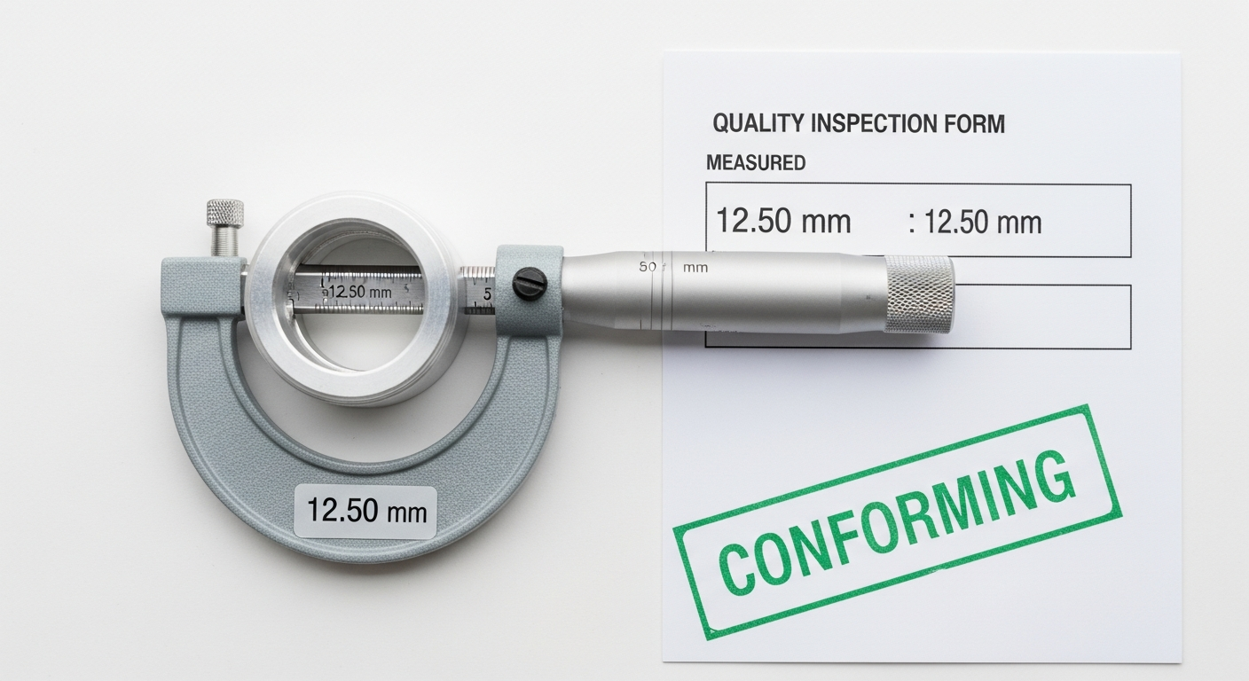 Manufacturing team collaborating on a production floor, reviewing data for Statistical Process Control implementation.